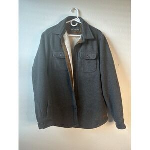Jachs New York Men's Gray Sherpa Lined Jacket Size Small